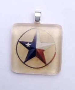 lone star fused glass necklace pendant