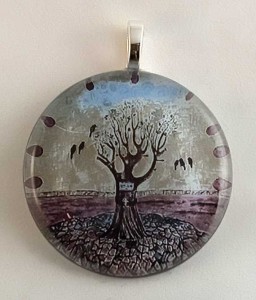 Blooming Hope, hand crafted fused glass pendant