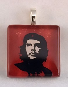 Che guevara, fused glass pendant