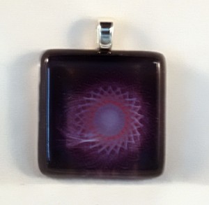 Computer art, fused glass pendant