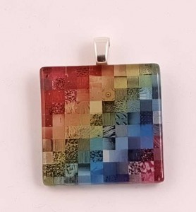 Glass art colors fused glass pndant