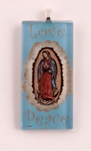 Guadalupe fused glass neclace