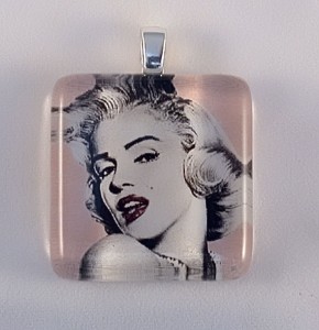 Marilyn Monroe fused glass pendant