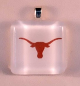 Texas Longhorn, fused glass pendants