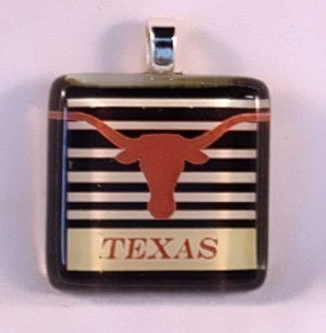 Texas symbol, fused glass pendant