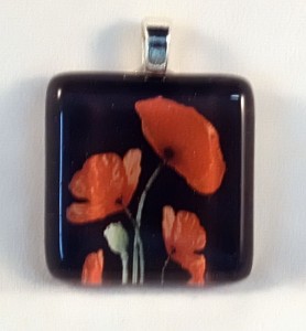Wild Tulip, fused glass pendant